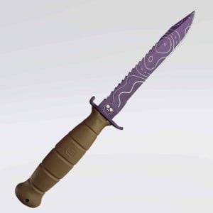 APE CUSTOM PURPLE GLOCK, OEM Field Knife, 6.5" Fixed Blade
