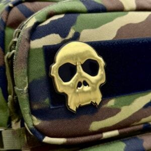APE "GOLD" METAL SKULL PVC PATCH 3"