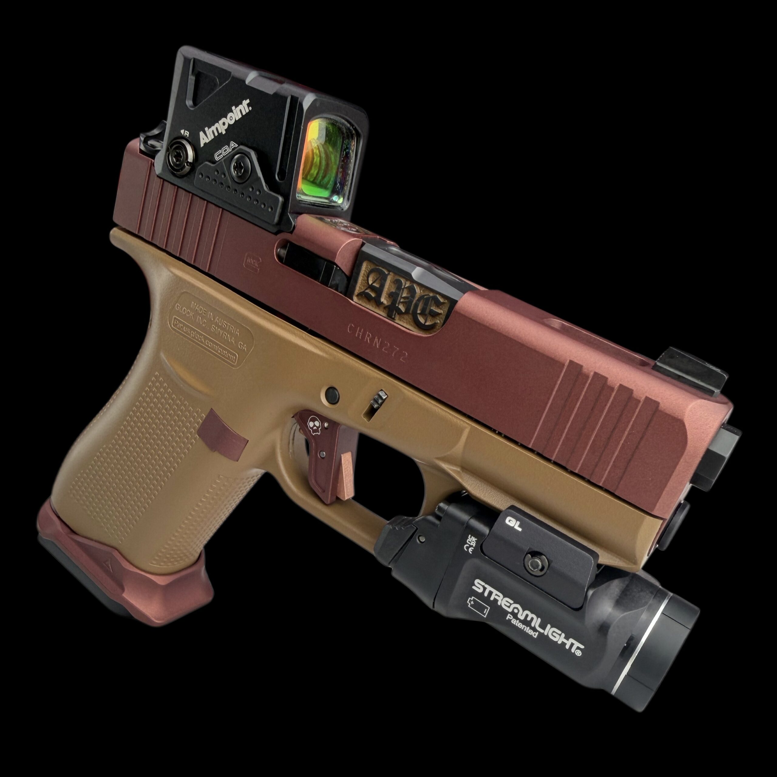 APE CUSTOM PORTED GLOCK G43X COA / FIRE BRONZE / INCLUDES NEW 15RD MAG! - Image 4