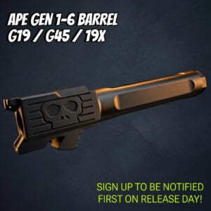 LIMITED APE "X" BARREL for Glock® GEN 1-6 G19 / G45 / 19X / RXM - BLACK SKULL