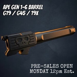 LIMITED APE "X" BARREL for Glock® GEN 1-6 G19 / G45 / 19X / RXM - BLACK SKULL