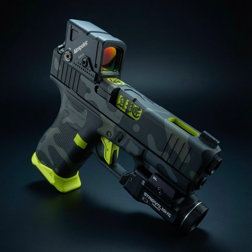 APE CUSTOM PORTED GLOCK G43X COA / MULTICAM BLACK / NEON - Image 6