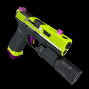 APE ONE OF ONE CUSTOM G45 NEON 2 TONE APE PORT / PURPLE CRYSTALLIZED TITANIUM SIGHTS