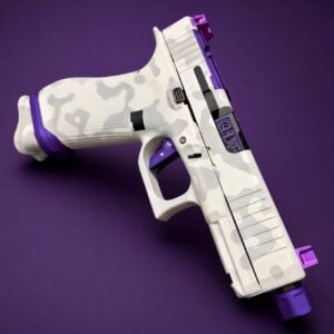 APE CUSTOM "ONE OF ONE"  G45 Gen 6 WHITE CAMO / METALLIC PURP / CRYSTALLIZED TITANIUM SIGHTS